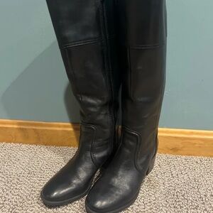 Marc Fisher Black Leather Knee High Boots, Size 6